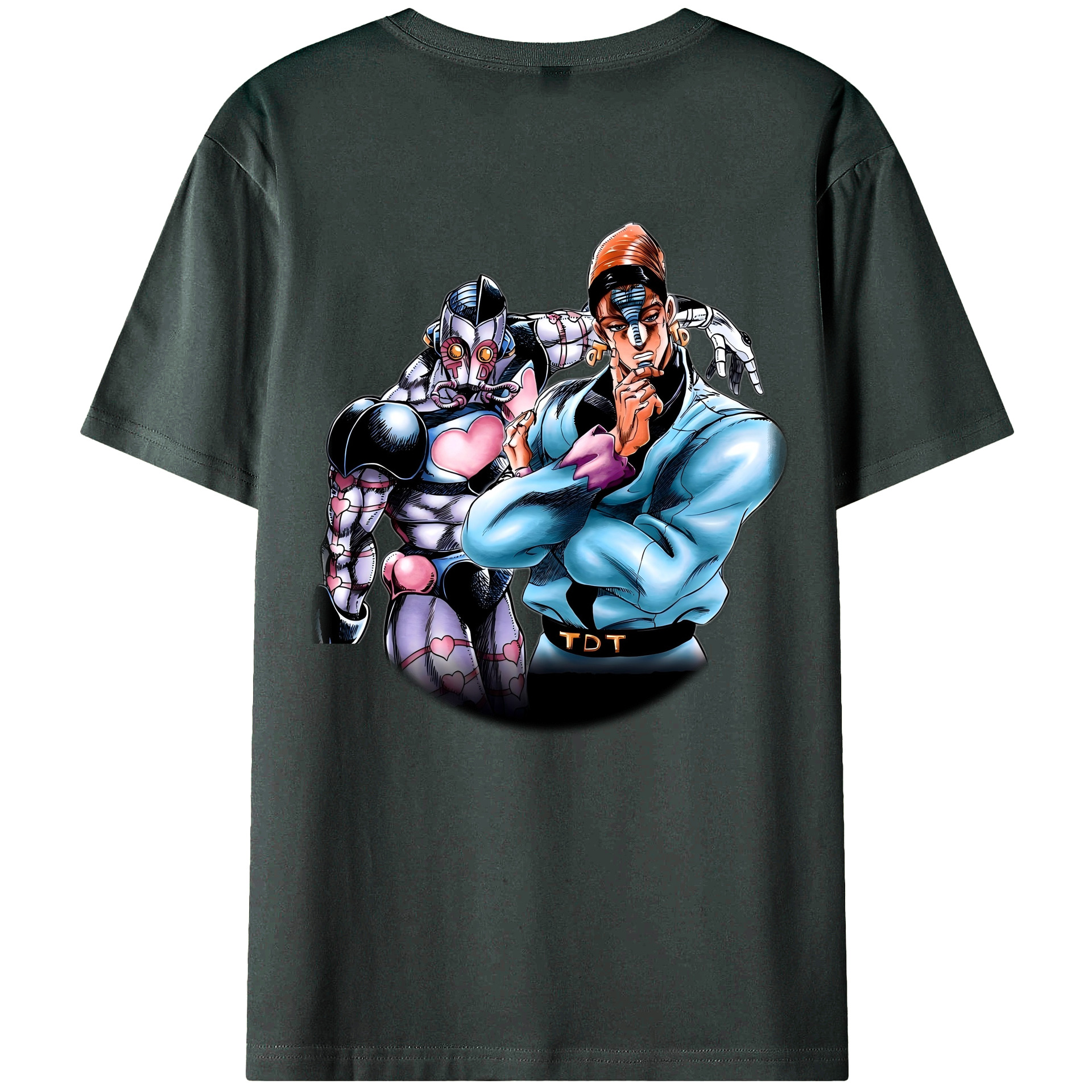 （画像用） ジョジョの奇妙な冒険 ひがしかた じょうすけ JoJo's Bizarre Adventure Higashikata Josuke 綿100％ メンズ半袖Tシャツ（バックプリント） 通気性